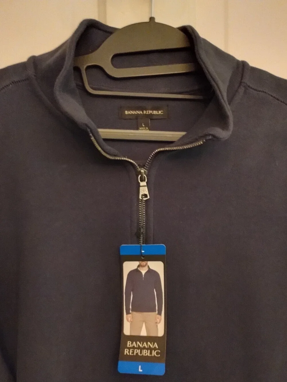 Banana Republic Men’s Dark Navy Zip-Up Pullover